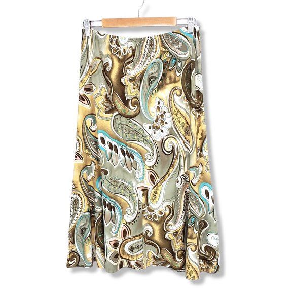 Y2K Boho Fairy Vibes Skirt by D.F.A New York in Beige and Cream Paisley Skirt M - Picture 1 of 8